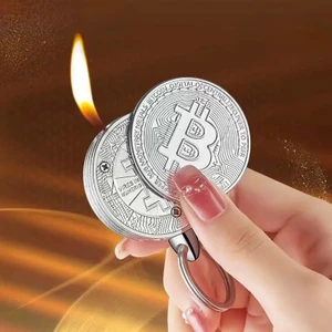Bitcoin Görünümlü Metal Gazlı Çakmak