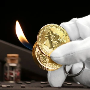 Bitcoin Görünümlü Metal Gazlı Çakmak