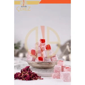Güllü Küp Kesim Lokum (1000 Gram)