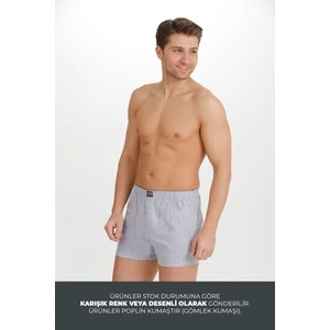 Karışık Renk 6’lu Paket Pamuklu Poplin Boxer Şort