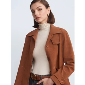 60778 Süet Ceket-Camel