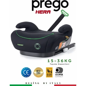 Hera 15-36 kg Emniyet Kemeriyle Kullanılabilen İsofixli Yükseltici Oto Koltuğu İ-Size-Belgeli