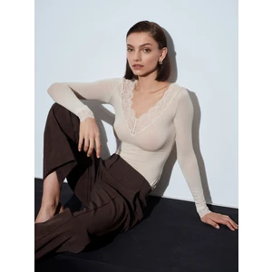 32311 Dantelli Kaşmir Bluz-Taş