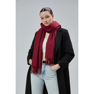 Kadın Yumuşak Dokulu Akrilik Basic Kışlık Şal Bordo