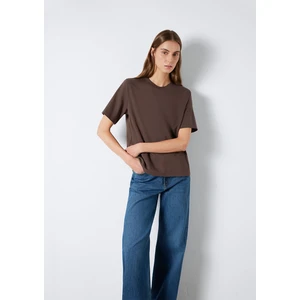 Kahverengi Basic Interlok Tişört 1613820-71603