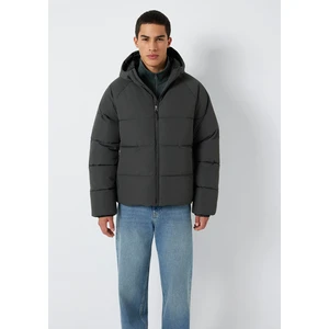 Kapüşonlu Antrasit Şişme Mont 0110756-89939