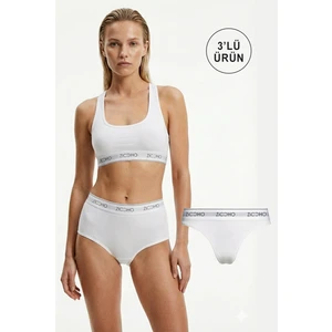 Kadın Basic 3'lü Büstiyer Boxer String Takım