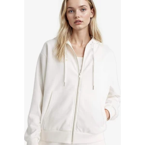 Relax Fit Kapüşonlu Basic Kalın Fermuarlı Sweatshirt C1809AX25AU