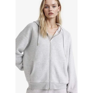 Relax Fit Kapüşonlu Basic Düz Kalın Fermuarlı Sweatshirt C1809AX25AU