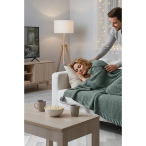 Coco Pirinç Örgü Ponponlu Triko Throw Tv Battaniyesi