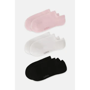 3 Lü Paket Kadın Çorabı - Siyah/Beyaz/Pembe