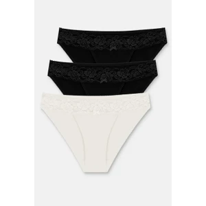 3 Lü Dantel Koton Slip Külot