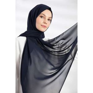 Lacivert Balse Şifon Şal