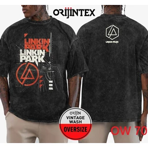 Linkin Park Yıkamalı Over Size Tişört M