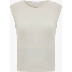 Beyaz Flatlock Dikişli Aktif Üst