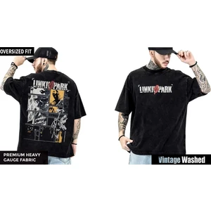 Linkin Park Yıkamalı Over Size Tişört M