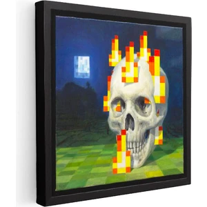 Minecraft - Skull On Fire Kanvas Tablo