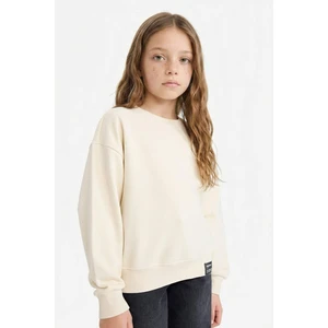 Relax Fit Baskılı Sweatshirt Kız Çocuk E6842A826SP