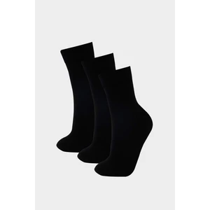 Erkek Basic Düz 3'lü Pamuklu Soket Çorap E9971AXNS