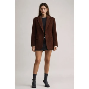 Kadın Şık Süet Blazer Ceket