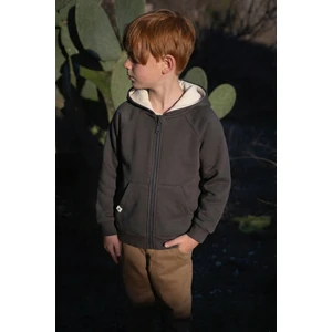 Kapşonlu Fermuarlı Hırka 1-14 Yaş Antrasit