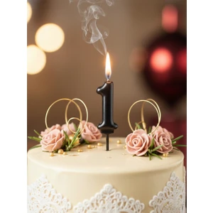 Parti Adresi Rakam Mum Siyah 1