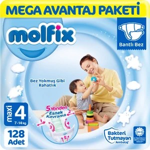 Mega Paket Bebek Bezi 4 Beden 128 Adet