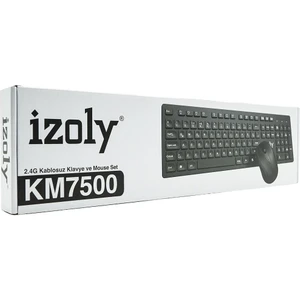 Izoly KM7500 Kablosuz Q- Klavye Mouse Set Siyah