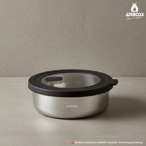 Nova 2 Parça Paslanmaz Çelik Saklama Kabı 14 cm