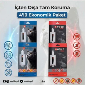 Blue Pet Kedi  Iç Dış Parazt 4 Lü Bitkisel Damla