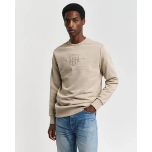 Bisiklet Yaka Logo Dokuma Slim Fit Sweatshirt