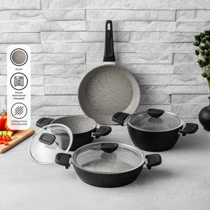 Biogranit Black Tencere Seti 7 Parça