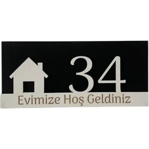 6. Pro Ev Motifli Ahşap Kapı Numaralığı