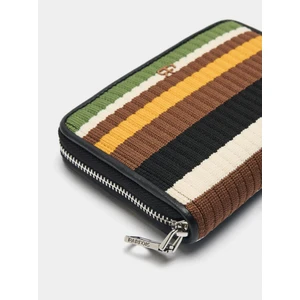 Çok Renkli Çizgili Örme Cüzdan