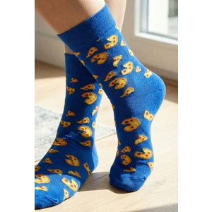 3 Çift Pizza Desenli Renkli Dikişsiz Çorap