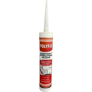 Polyfix Acetoxy Antibakteriyel Silikon, Gri, 280 Ml, Tytan