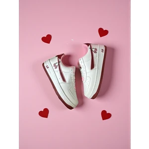 Happy Valentines Day Kirazlı Sneaker - Bordo