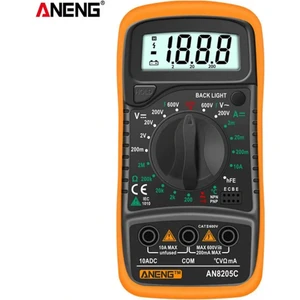 Aneng AN8205C Dijital Multimetre (Sarı)