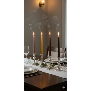 Gizemli Home 4 Lü Şamdan Mum Sonbahar Renkleri