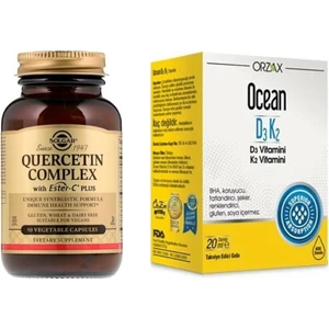 Quercetin Complex With Ester-C Plus 50 Tablet+Ocean D3K2 Damla 20 ml
