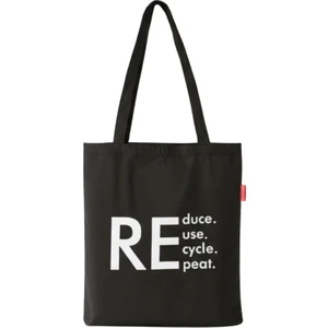 Siyah Bez Çanta Reduce Reuse Recycle Repat Baskılı