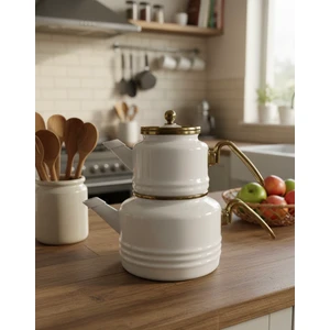 Alev Emaye Vintage Emaye Çaydanlık Heybeli