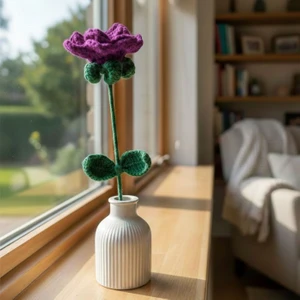 Uretti - Tuğba 9352 El Örgüsü Yapraklı Model Gül