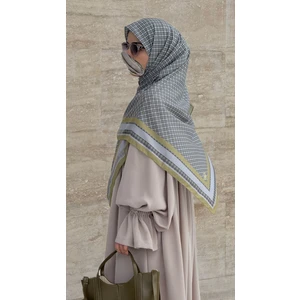 Qalortex Scarf Monogram Desen B.boy  Eşarp-Yağ Yeşil