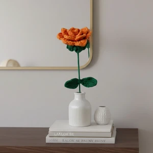 Uretti - Tuğba 9352 El Örgüsü Yapraklı Model Gül