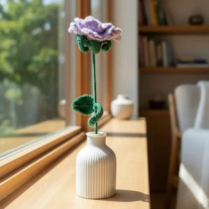 Uretti - Tuğba 9352 El Örgüsü Yapraklı Model Gül