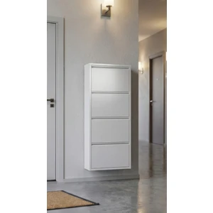 Dörtlü Metal Ayakkabılık Premium Beyaz