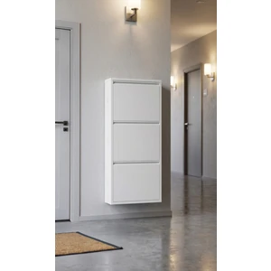 Üçlü Metal Ayakkabılık Premium Beyaz