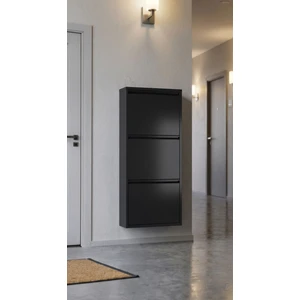 Üçlü Metal Ayakkabılık Premium Siyah