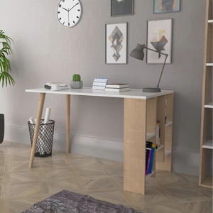 Vito Çalışma Masası Beyaz & Meşe